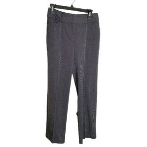 Chico's Womens Black Pinstriped Fly Front Contoured Waist Dress Pants Size 0S